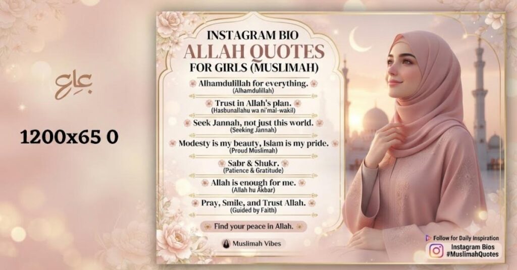 Instagram Bio Allah Quotes for Girls (Muslimah)