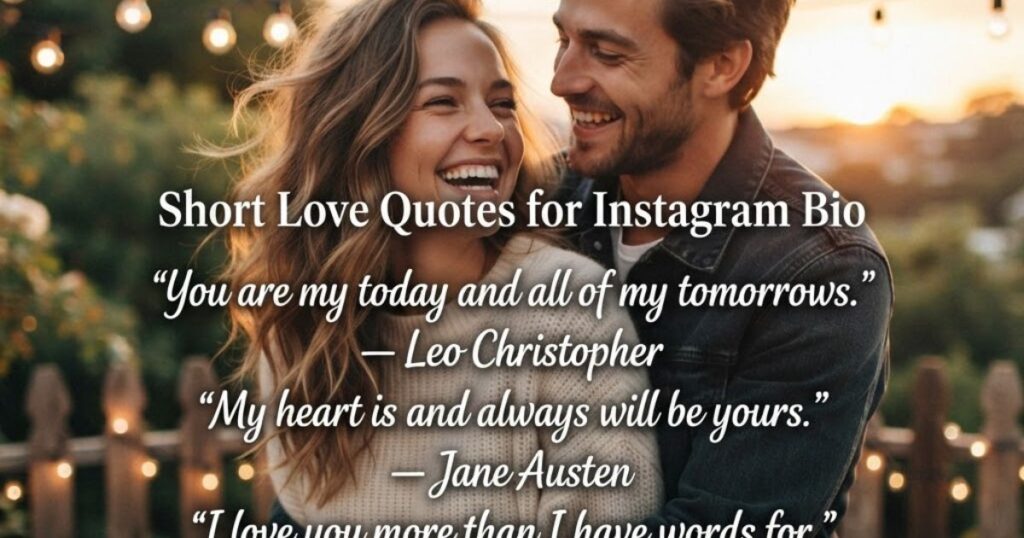 Short Love Quotes for Instagram Bio