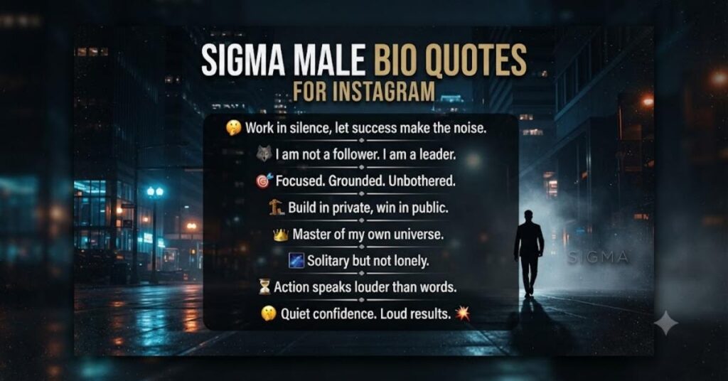 Sigma Male Bio Quotes for Instagram