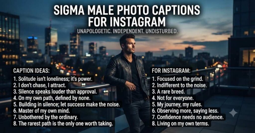 Sigma Male Photo Captions for Instagram