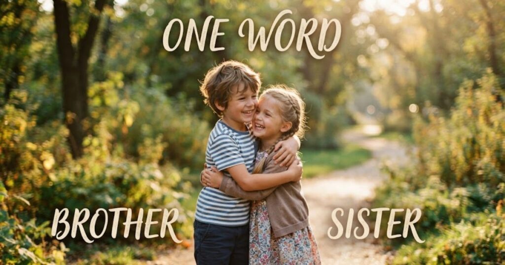One Word Brother and Sister Captions