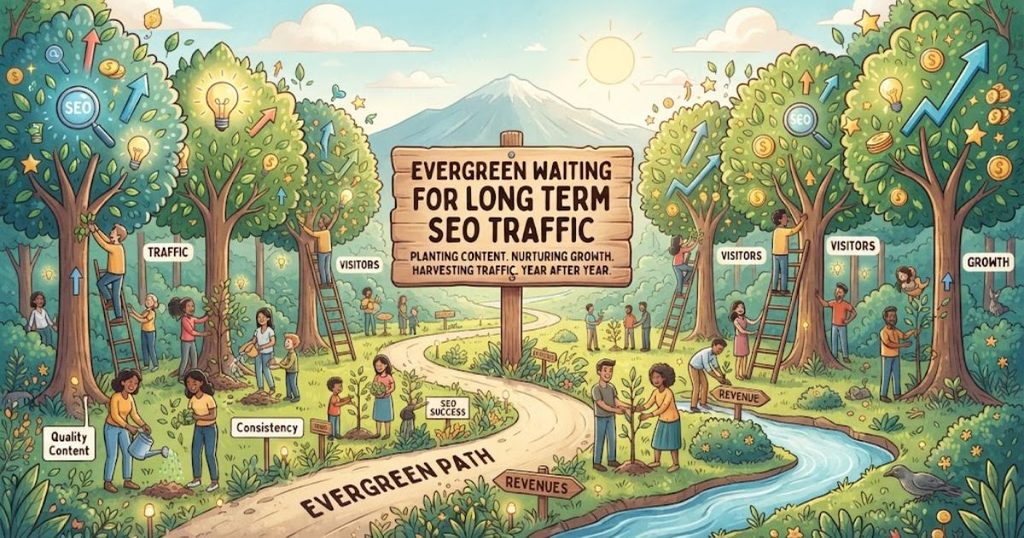 Evergreen Waiting Captions For Long Term SEO Traffic