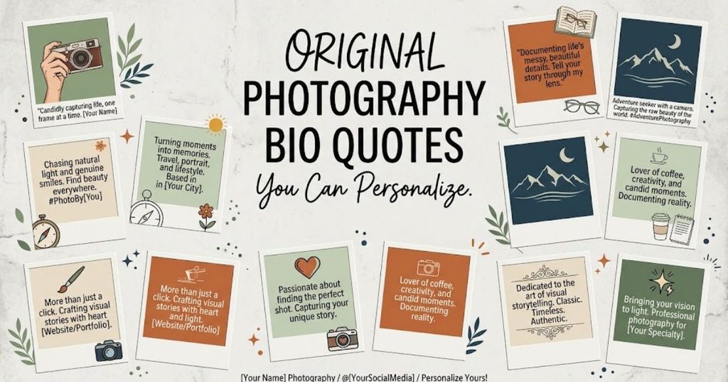 Original Photography Bio Quotes You Can Personalize