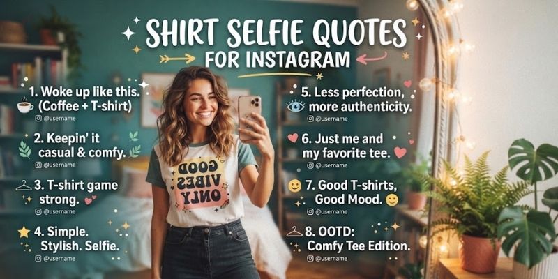 Shirt Selfie Quotes for Instagram